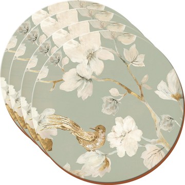 CreativeTops 英國 軟木圓餐墊4入(鳥語29cm) / 桌墊 杯墊