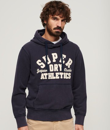 Superdry Men's Vintage Athletic Hoodie Navy Size: XL