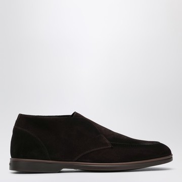 Lace-free desert boot in brown suede