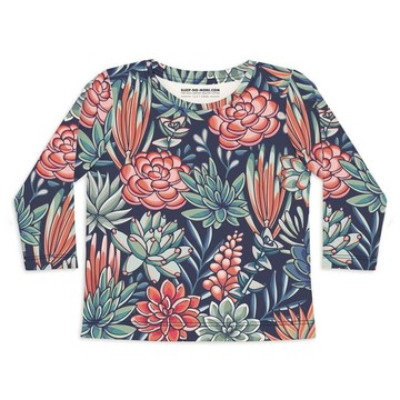 英國 SLEEP NO MORE - 100% 有機棉兒童圓領長袖上衣-多肉植物