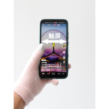 徐凰真絲羊絨保暖防寒冬連指可觸屏手套女士冬季兒童女童彈力均碼