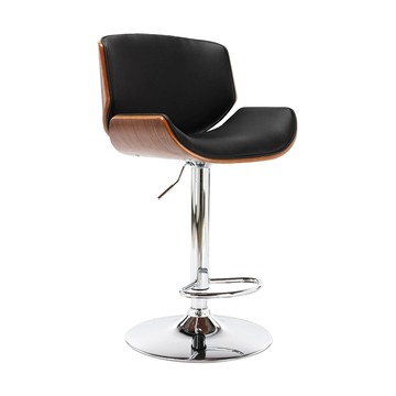 E-homeAlvis亞維斯 曲木吧檯椅 TFC103A-blk W52.5xD52xH93-114CM  黑色  1組