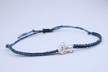 藍色螕貅純銀手鍊