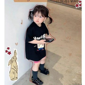 Mimo⭐韓系童裝女童夏裝純棉短袖T恤兒童可愛風卡通中小童上衣