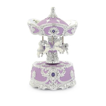 讚爾藝術 JARLL ART｜薰衣紫旋轉木馬音樂盒擺件