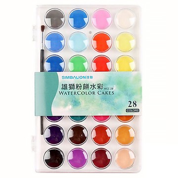 SIMBALION 雄獅 王樣粉餅水彩  28色