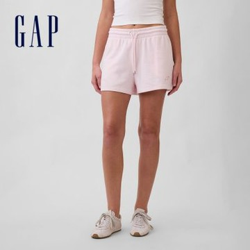 【GAP】VintageSoft毛圈布寬鬆運動短褲-櫻花粉(889724)