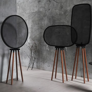 camino｜INTERLACED月影屏風燈 - 圓款黑