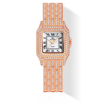 2024新款滿天星手表女鋼帶方形滿鉆女表氣質奢華水鉆高顏值女腕表