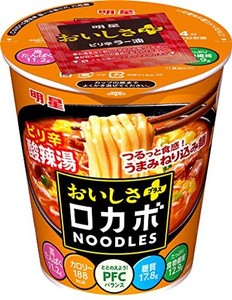 明星 ロカボNOODLES おいしさプラス ピリ辛酸辣湯 [栄養素バランスヌードル (高たんぱく、188KCAL、低糖質、たっぷり食物繊維) 58G ×1