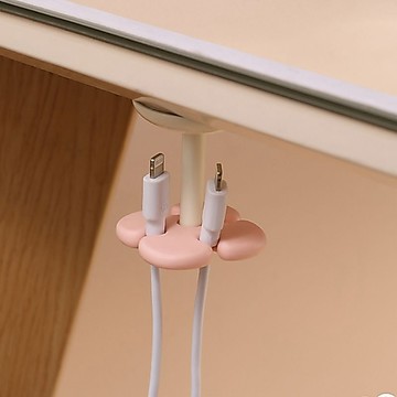 嚴選【漓樂家】花朵理線器打孔充電整理數據線手機收納固定器繞線牀頭桌面好物