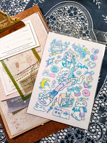 BT074電視寶寶_TV baby_74/轉印貼紙Transfer Stic