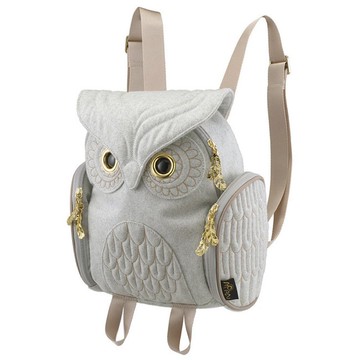 Morn Creations 正版貓頭鷹後背包-淺灰羊毛(S)