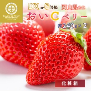 [予約 2024年1月5日-1月30日の納品] おいCベリー 晴苺 約240g×2 DXまたはG 大粒サイズ 岡山県産他 DX等級 苺 いちご イチゴ