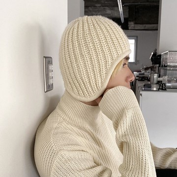 《韓國進口.正韓.韓國製─保暖毛線遮耳帽 護耳帽 毛帽 飛行帽 針織帽 蓋耳帽》 深灰色 FLAP 現貨 HOLY IN