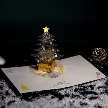 🔥臺灣發貨🔥聖誕賀卡立體3d手工diy冰雪奇緣城堡熱銷創意水晶浪漫卡片ins小衆