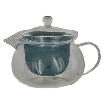 SANCERA 陶瓷濾網茶壺 玻璃壺 耐熱玻璃  孔雀綠  1組