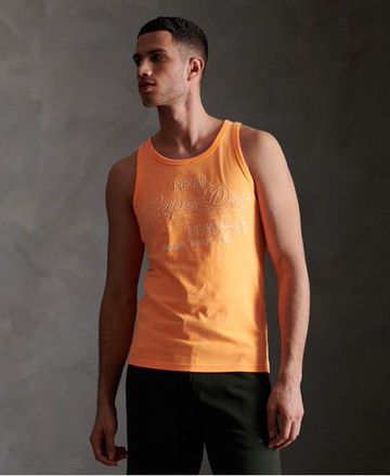 Superdry Men's Men's Vintage Logo Outline Pop Vest Top Orange / Volcanic Orange - Size: XS
