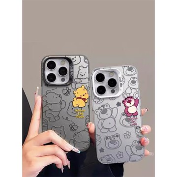 蜜蜂維尼熊適用三星s24ultra手機殼亞克力s23fe卡通s22+情侶款s21可愛a55a15a54a53可愛a34a52男女note20防摔