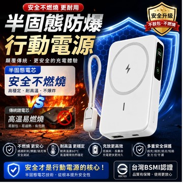 半固態行動電源 安全防爆不燃燒 ccc&wh標示 可帶上飛機 可出國 10000mAh 行動電源