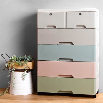 Mr.box  56大面寬-時尚五層抽屜式收納櫃-附鎖附輪