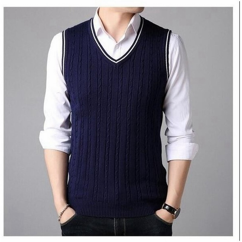 メンズ ニットベスト カットソー ニット ｖネック 着痩せ おしゃれ カジュアル 長袖 春秋冬 通勤 オフィス ビジネス 通学 学生 プルオーバー 通販 Lineポイント最大get Lineショッピング