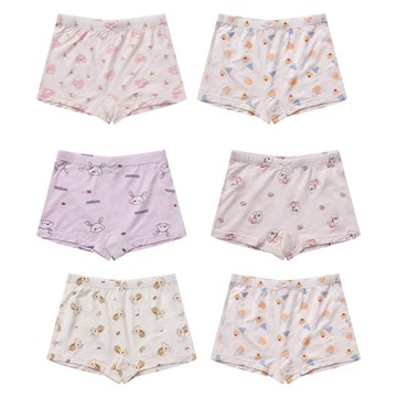ONEDER 旺達棉品 萊賽爾兩入女童四角褲6件組  款式隨機  L