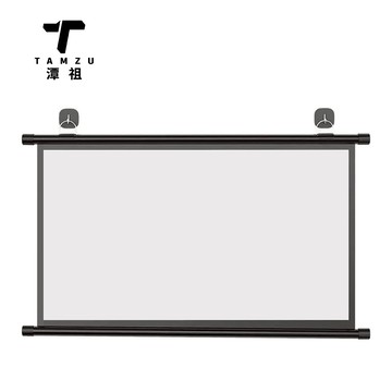 【TANZU潭祖】投影布幕 壁掛幕布 免打孔家用高清投影布 72寸移動便攜投影機布幕 臥室客廳辦公簡易幕布