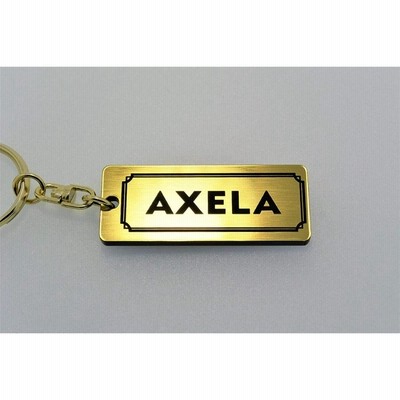 オリジナル AXELA 銀黒 金黒 ゴールド2重リング キーホルダー ストラップ スマートキーケース キーケース ブランクキ A-536-1