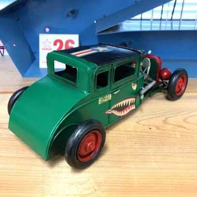 ヴィンテージ ホットロッド カー GREEN HOT ROD ブリキ ミニカー 