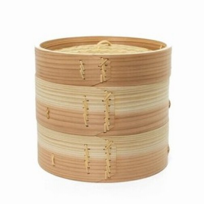 蒸し物専用【手造り・無塗装】中華二段せいろ　24cm　1セット/1点（SER-4）【送料無料】(セイロ、調理器具、蒸し器)