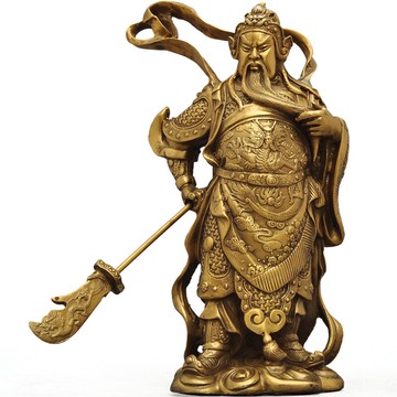 純銅關公佛像擺件風水大號招財居家客廳供奉武財神關二爺工藝品