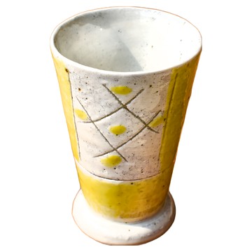 佐和陶瓷 黃釉土物自由杯 日本製 220ml 陶瓷杯  黃色  1個