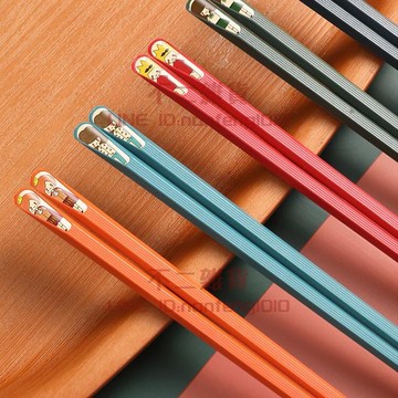 【5雙】合金筷子家用高檔筷防滑耐高溫家庭分餐快子【不二雜貨】