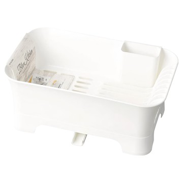 PEARL LIFE 珍珠金屬 日本製碗盤餐具瀝水架/瀝水籃 36.5 x 24 x 15cm 700g  1層  白色  1個