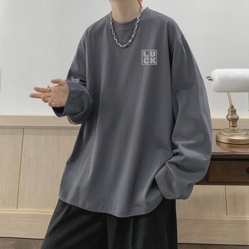 【台灣出貨】M-8XL 長袖T恤 圖案 美式T恤 落肩T恤 男生穿搭 男生T恤大尺碼 圓領T恤 薄長袖上衣 寬鬆