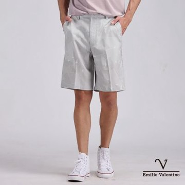 Emilio Valentino 范倫鐵諾 男短褲 休閒 彈力 雙邊鬆緊 平面 短褲_果綠(60-5C9144)