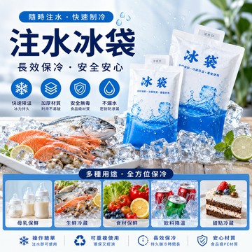 【注水冰袋】 保鮮冷藏降溫冰敷 冰包食品海鮮加厚保冷袋季冰袋降溫 保鮮冷藏 生鮮食品冷藏 降溫 夏季冰袋降溫