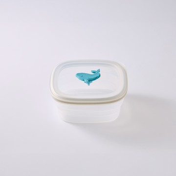 限時優惠【仁舟淨塑】《石虎鯨魚》矽密盒 - 正方900ml 鯨魚_撞色款 | 保鮮盒/微波便當盒/矽膠餐盒