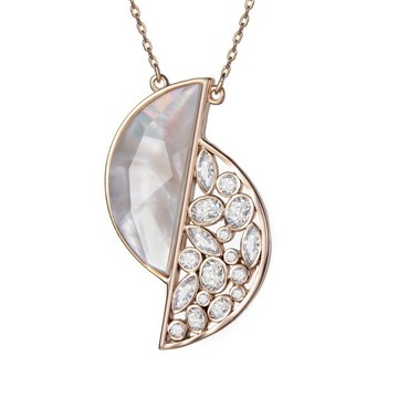 SOIRÉE BY N.Y. 蒔華芮︱半半母貝鋯石項鍊 (共兩色)