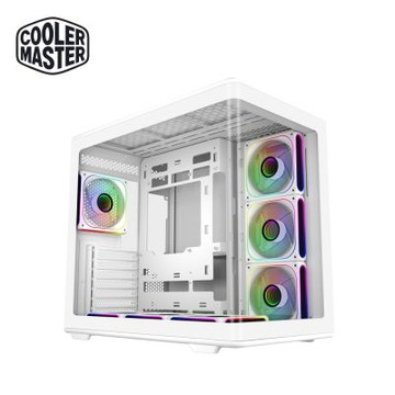 酷碼Cooler Master Elite 600 電腦機殼(白色)/曲面鋼化玻璃/顯卡長42.5/CPU高16