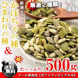 厳選ミックス★ひまわりの種＆かぼちゃの種 （塩味）食用 ロースト 500g 送料無料 お試し 無添加