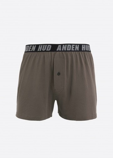 男款_Newtro Street．純棉寬鬆四角內褲(咖啡豆-黑橫條緊帶)