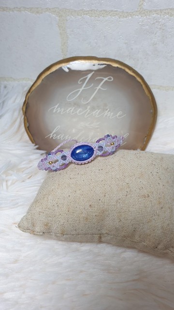 K07藍晶石。南美蠟線編織手繩