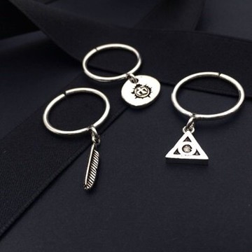 925純銀戒指銀飾(三件組)-日韓流行幾何圖形生日情人節禮物女飾品73ic31【獨家進口】【米蘭精品】