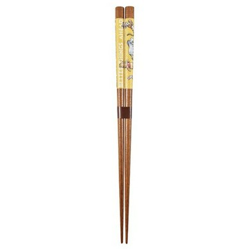 小禮堂 迪士尼 小熊維尼 天然竹筷 23cm (棕走路)