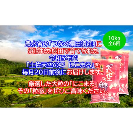 ふるさと納税 ★令和5年産★2010年・2016年 お米日本一コンテスト inしずおか 特別最高金賞受賞 棚田米 土佐天空の郷 にこまる 10kg 定期便 毎月.. 高知県本山町