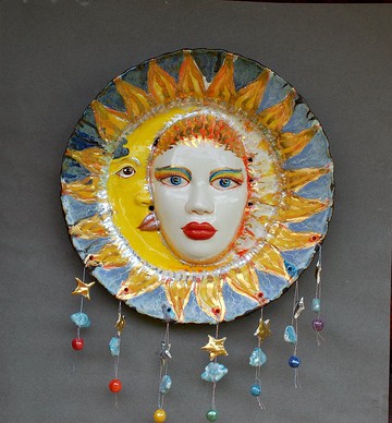 大型牆板 牆面裝飾 瓷磚 牆面雕塑 仙人