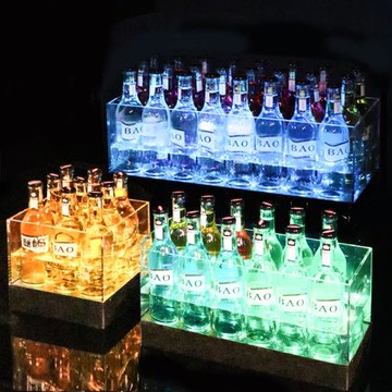 發光方形酒筐 LED元寶冰桶亞克力香檳桶啤酒框 加厚酒吧KTV洋酒桶