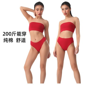 ParrotFashion大尺碼紅內褲女純棉260斤本命龍年結婚喜慶性感蕾絲三角褲發財短褲